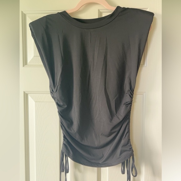 NEW | Story On | Women’s Black Side Cinge Shirt Top Tank Top Small - Picture 1 of 7